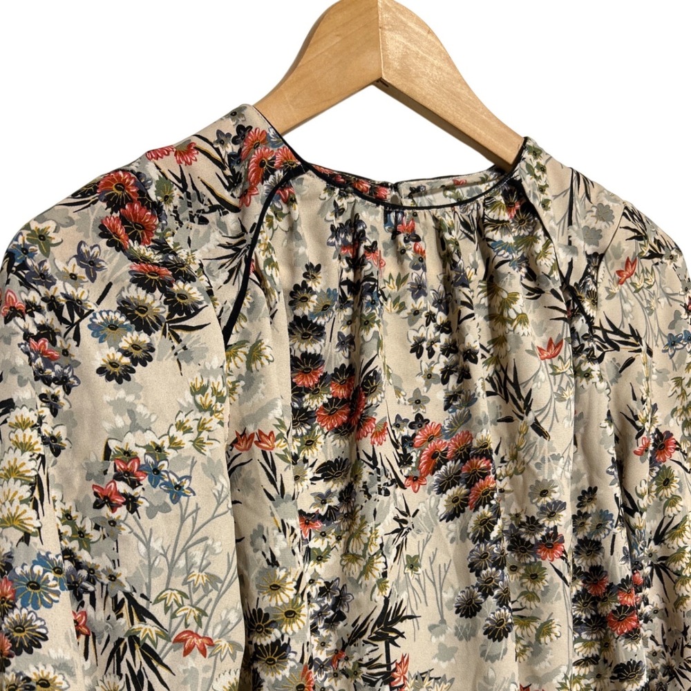 Zara Basic Collection Ruched Neckline Long Sleeve… - image 2